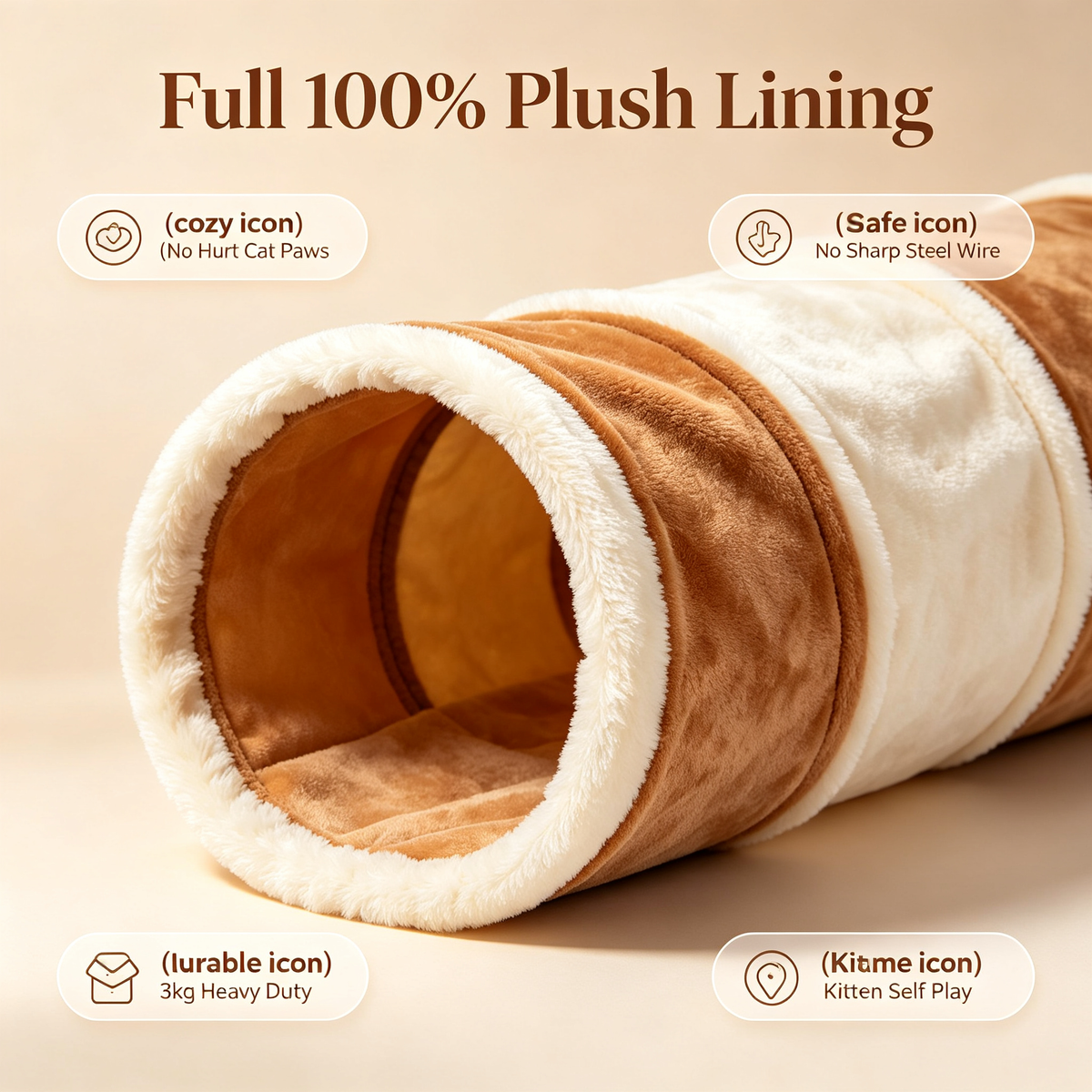๐งถ๐ Plush Cat Tunnel Toy โ Create A Cozy Hideaway Where Your Cat Can Explore, Play, Hide And Follow Their Natural Hunting Instincts