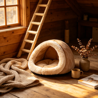 🛏️🪵 Cat Bed & Scratching Staircase — A Cozy Multi-Functional Space Where Your Cat Can Rest, Scratch, Climb And Feel Completely At Home