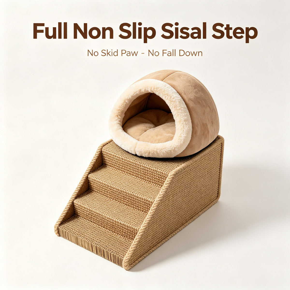 🛏️🪵 Cat Bed & Scratching Staircase — A Cozy Multi-Functional Space Where Your Cat Can Rest, Scratch, Climb And Feel Completely At Home