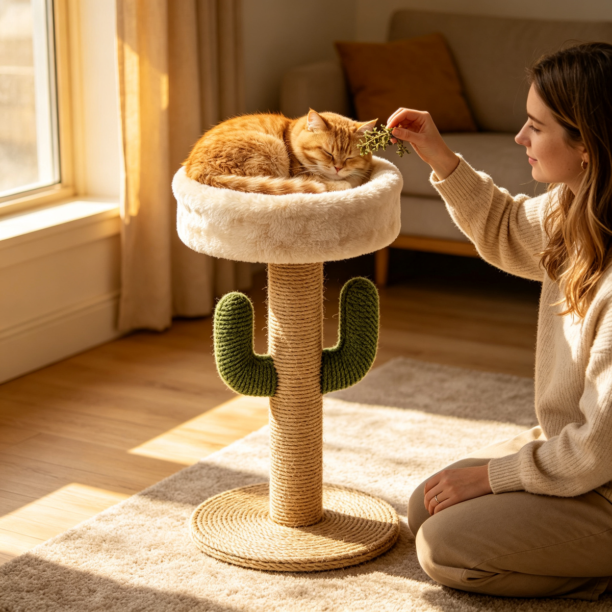 Cactus Cat Scratching Post — A Natural Scratching Solution That Keeps Your Cat Happy While Protecting Your Furniture 🌵