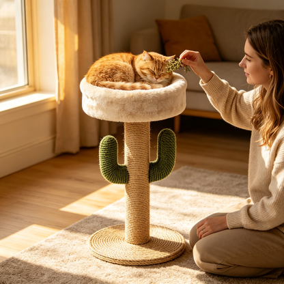 Cactus Cat Scratching Post — A Natural Scratching Solution That Keeps Your Cat Happy While Protecting Your Furniture 🌵