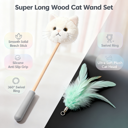 🪶 Awaken Your Cat’s Natural Hunting Instincts With An Interactive Wooden Wand Toy Designed To Encourage Movement, Curiosity, And Meaningful Playtime Together