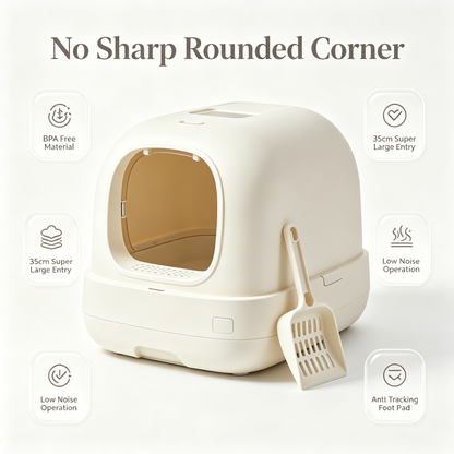🐱🚽 Semi-Closed Cat Litter Box — Create A Cleaner, More Private And Comfortable Bathroom Space Your Cat Will Actually Love