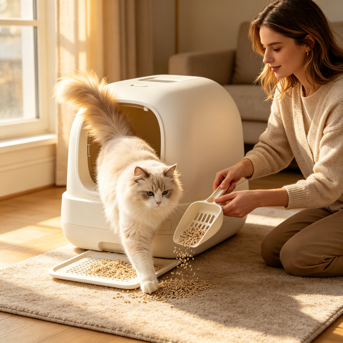 🐱🚽 Semi-Closed Cat Litter Box — Create A Cleaner, More Private And Comfortable Bathroom Space Your Cat Will Actually Love