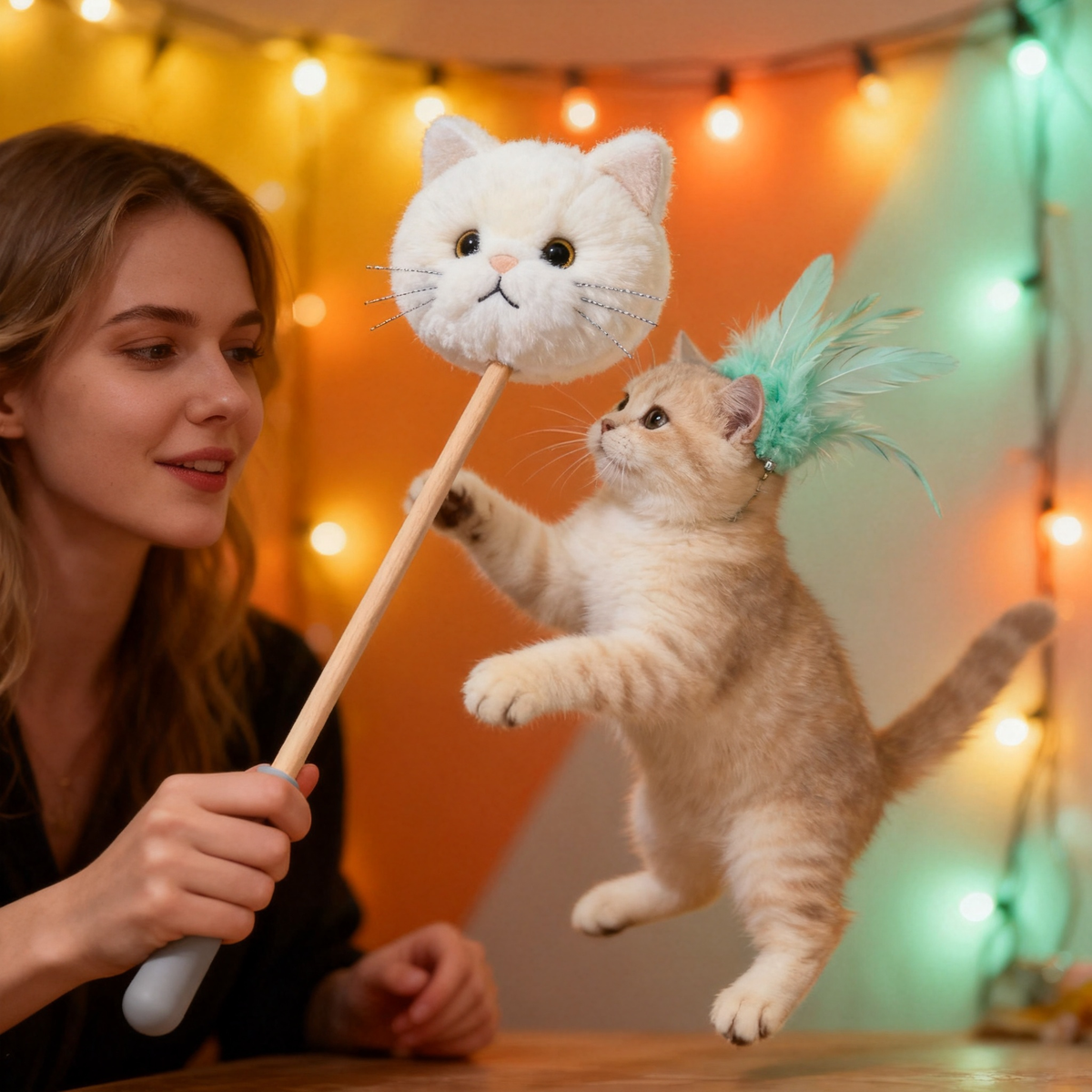 🪶 Awaken Your Cat’s Natural Hunting Instincts With An Interactive Wooden Wand Toy Designed To Encourage Movement, Curiosity, And Meaningful Playtime Together