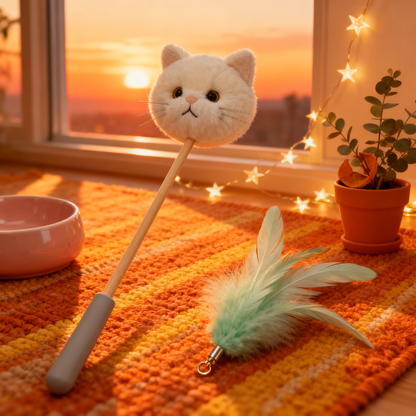 🪶 Awaken Your Cat’s Natural Hunting Instincts With An Interactive Wooden Wand Toy Designed To Encourage Movement, Curiosity, And Meaningful Playtime Together