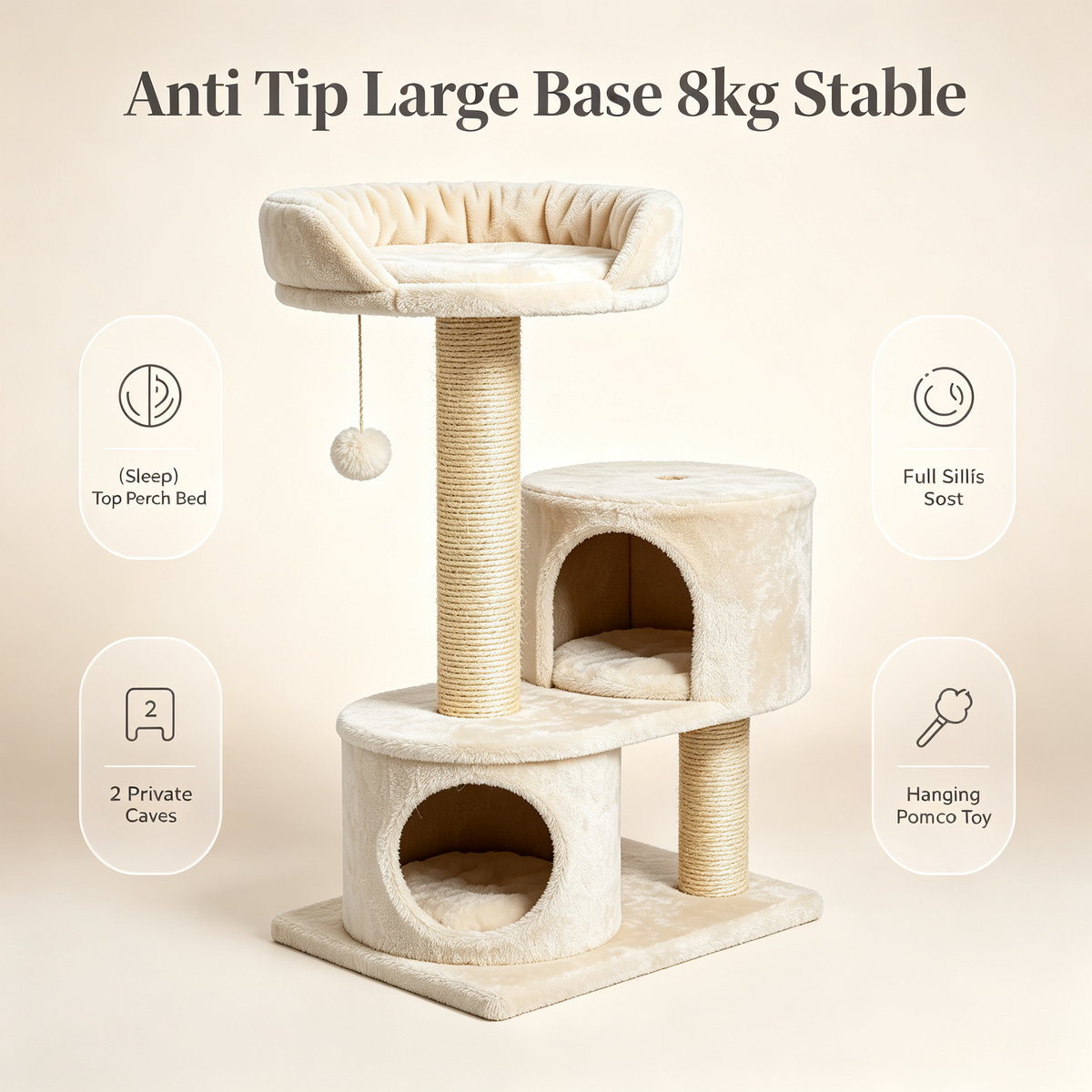 🏰 Multi-Level Luxury Cat Tree — Build A Complete Indoor Playground Where Your Cat Can Climb, Rest, Play And Own Their Territory