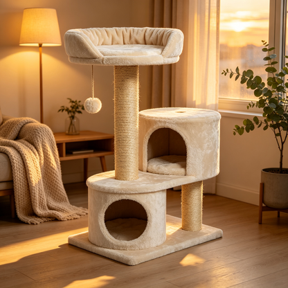 🏰 Multi-Level Luxury Cat Tree — Build A Complete Indoor Playground Where Your Cat Can Climb, Rest, Play And Own Their Territory