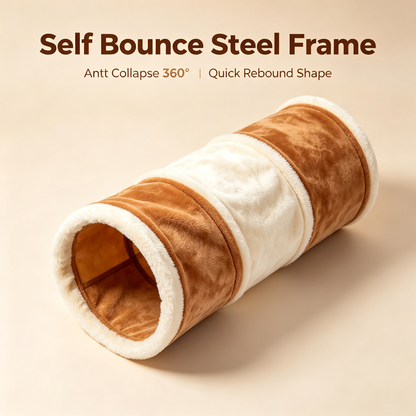 🧶🌙 Plush Cat Tunnel Toy — Create A Cozy Hideaway Where Your Cat Can Explore, Play, Hide And Follow Their Natural Hunting Instincts