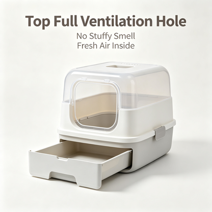🪟🐱 Transparent Top Entry Cat Litter Box — A Modern Bathroom Solution That Gives Cats More Privacy, More Comfort And A Cleaner Home