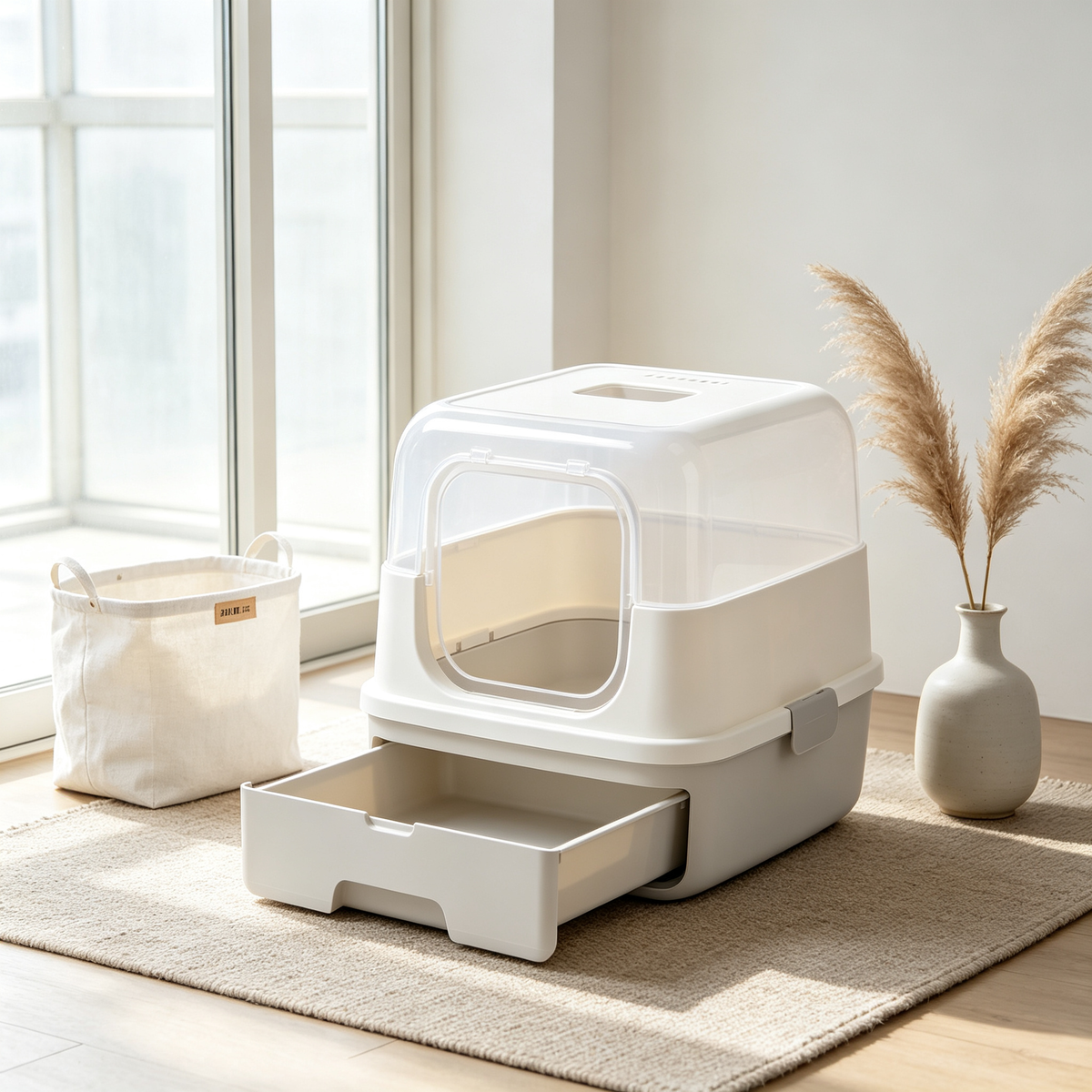 🪟🐱 Transparent Top Entry Cat Litter Box — A Modern Bathroom Solution That Gives Cats More Privacy, More Comfort And A Cleaner Home