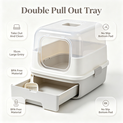 🪟🐱 Transparent Top Entry Cat Litter Box — A Modern Bathroom Solution That Gives Cats More Privacy, More Comfort And A Cleaner Home