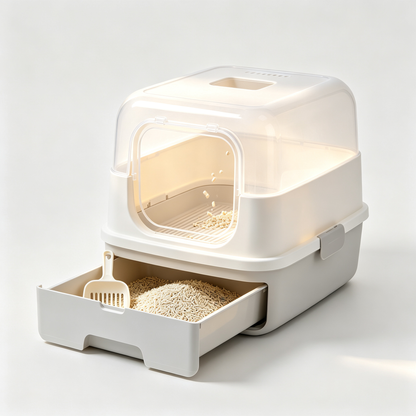 🪟🐱 Transparent Top Entry Cat Litter Box — A Modern Bathroom Solution That Gives Cats More Privacy, More Comfort And A Cleaner Home